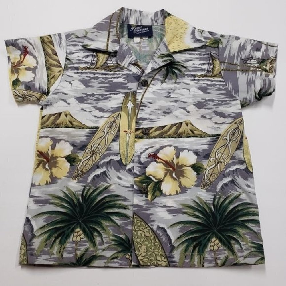 Royal Creations Boys Hawaiian Shirt Surfboard Size 3